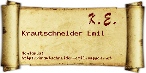 Krautschneider Emil névjegykártya